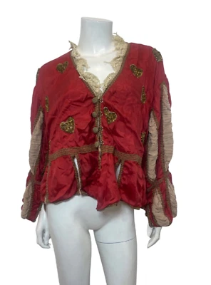 NWT Magnolia Pearl Silk Cropped Monique Jacket in Red One Size - Image 1 of 4