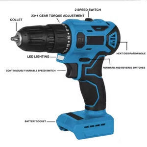 For Makita 18V Screwdriver Cordless Percussion Drill Electric Variable 2 Speed - Foto 1 di 7