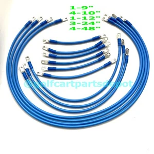 Set of 13 - 4 Awg HD Golf Cart Battery Cable  BLUE TXT E-Z-GO Set - Picture 1 of 3