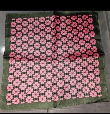 NEW KATE SPADE NEW YORK 100% SILK SCARF FLOWER PINK HEART 11.5"x11.5" - Image 1 of 4