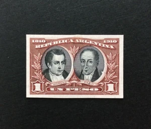 BroadviewStamps Argentina plate PROOF on card. MH F-VF. - Bild 1 von 2