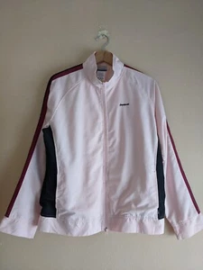 Vintage Reebok babyrosa Trainings-/Softshelljacke mit durchgehendem Reißverschluss – Damengröße UK 14 - Bild 1 von 8