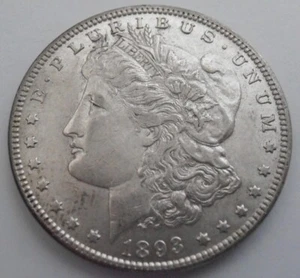 1893 P Morgan Silver Dollar, Low Mintage (93PEW2) - Picture 1 of 4
