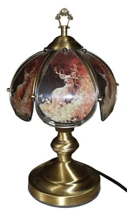 OK Lighting Deer Buck 3 way Touch Lamp White Tail Deer 15x8 - Picture 1 of 3
