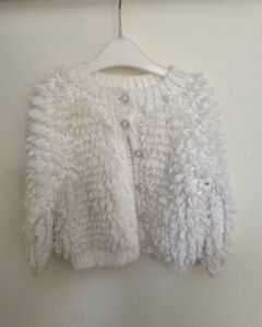 Loop knit white cardigan 18-24 months 