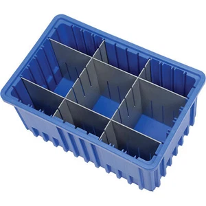 Plastic Dividable Grid Container 16-1/2"L x 10-7/8"W x 8"H Blue Lot of 8 - Picture 1 of 4
