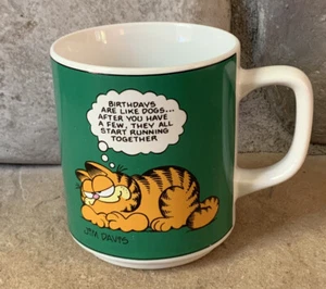 Vintage Garfield Coffee Mug Birthdays Are Like Dogs Enesco Jim Davis 1980’s - Picture 1 of 12