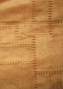 SUEDE type fabric GOLD/TAN embroidered washable synthetic 60" w sold BY 1/2 YARD - Picture 1 of 4