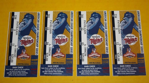 Minnesota Twins Ticket Stub | 2002 ALCS Game 1 | Anaheim Angels Cover