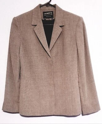 Liz Claiborne Petite Suit Blazer SIZE 10 Black White Notch Lapel Hideaway Button - Image 1 of 4