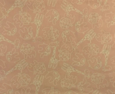 OOP "Zoo Babies" By Whistler Studios For Windham Fabrics Pink White Animals 2Yds - Image 1 of 4