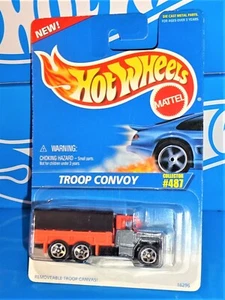 Hot Wheels 1996 Mainline #487 Troop Convoy Mtflk Dark Grey & Flour Orange HTF - Picture 1 of 2