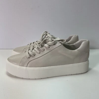 NUEVAS Zapatillas Mujer 9 Vince Benfield Cuero Plataforma Blanco Foto 1 de 4