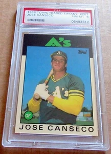 JOSE CANSECO 1986 Topps Traded Tiffany SP Rookie Card RC PSA 8 Rare /5000 A's🔥 - Picture 1 of 2