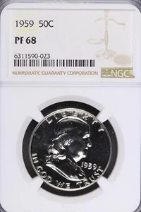 1959 Proof Franklin Half Dollar NGC PF68 *DoubleJCoins* 8007-78 - Picture 1 of 2
