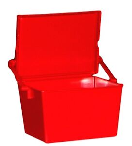 1 Red Plastic Tote  Recipe Box Diabetic Disposal Container Mfg USA Durable