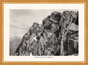 Watzmann Hocheck und Mittelspitze Berchtesgadener Alpinismus A2 0173 Gerahmt - Bild 1 von 1