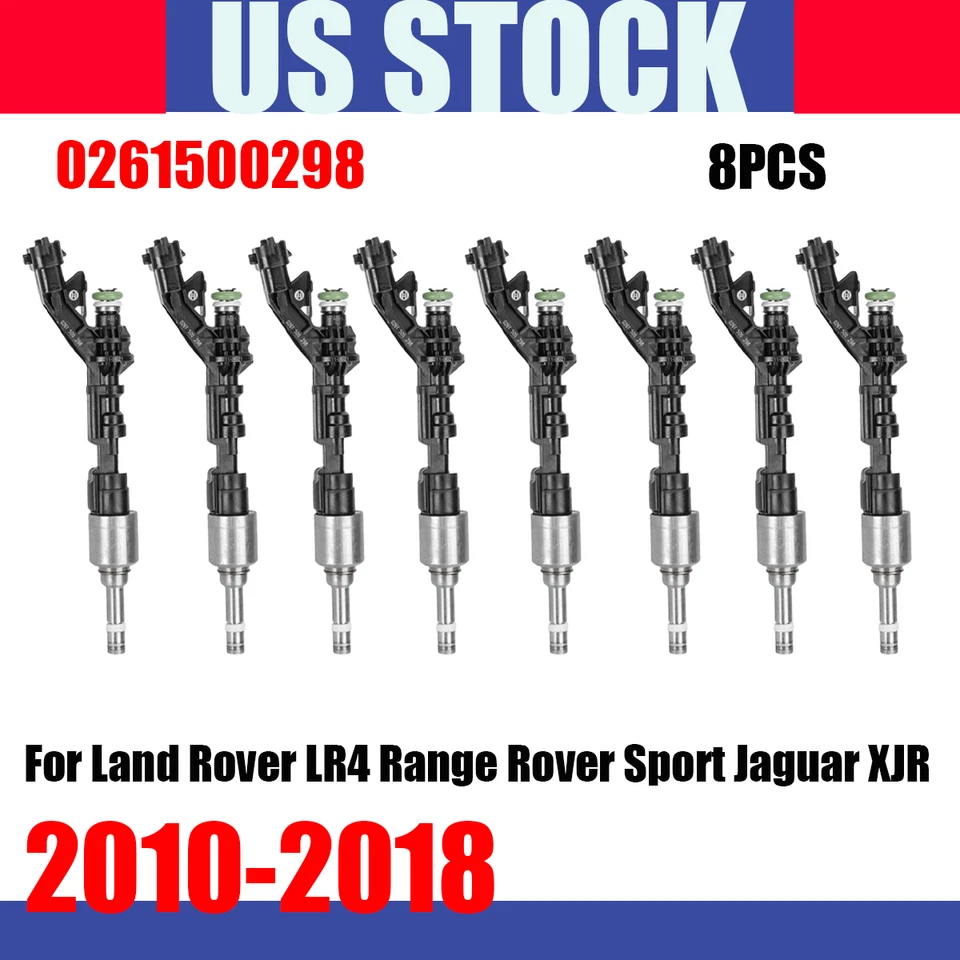Set of 8 For Land Rover LR4 Range Rover Sport Jaguar XF Fuel Injector 0261500298 - Image 1 of 4