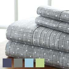 Ultra Soft 4 Piece Polka Dot Printed Sheet Set - Kaycie Gray Fashion Collection