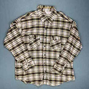 VTG Frostproof Flannel Shirt Mens XXXL 3XL Tartan Plaid Cotton Sanforized Tan - Picture 1 of 6