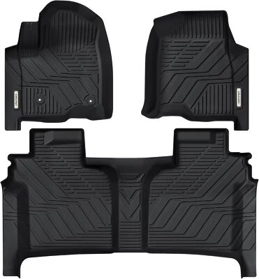 3D Floor Mats Liners for 2019-2025 Silverado Sierra 1500 2500 3500HD CrewCab TPE Foto 1 de 4