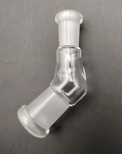10mm - 14mm Female 45 Degree Angle Glass Ground Joint Adapter GonG Elbow - Picture 1 of 2