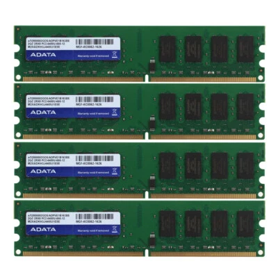 ADATA Kits 4X 2GB 2RX8 PC2-6400 DIMM DDR2 800Mhz Desktop Memory RAM Low Density - Image 1 of 4