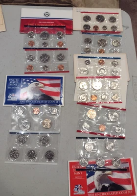 4 US Mint sets in original packaging  1980, 1981, 1987 and 2003 - Image 1 of 4