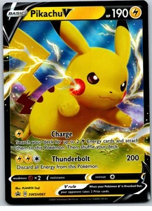 Tarjeta Pokémon PIKACHU V Full Art Shining Fates Black Star Promo SWSH061 casi nueva - Imagen 1 de 4