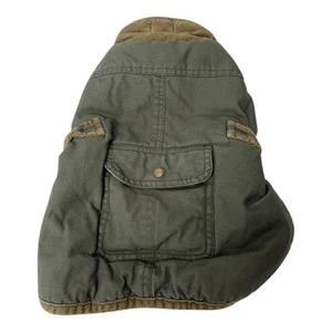 LL Bean Jacket Dogs Green Flannel Lined Field Coat Outdoor Barn Puppy - Picture 1 of 8