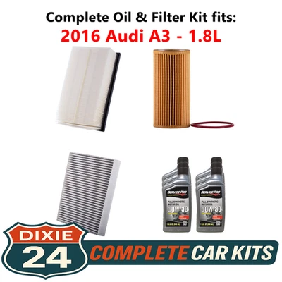 2016 Audi A3 1.8L Complete Air, Oil & Cabin Filter Kit (0W-30) Foto 1 de 4