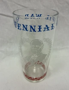 1960s Civil War Centennial 12oz Glass Collectible Lincoln Robert E Lee Vintage - Bild 1 von 6