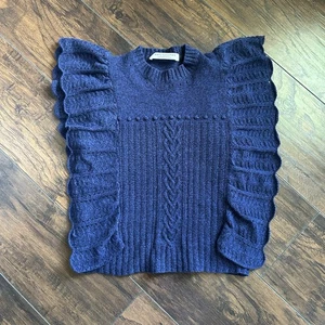 Philosophy di Lorenzo Serafini Short Ruffle Sleeve Sweater Cashmere Wool Size 2 - Picture 1 of 9