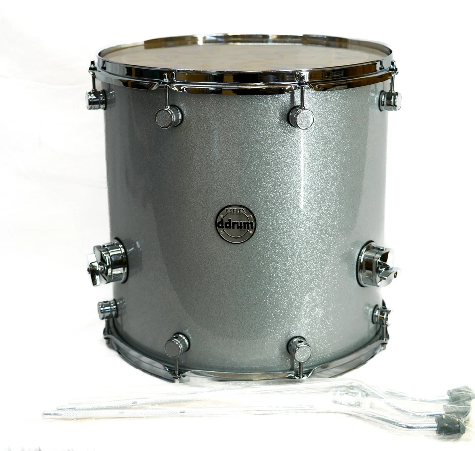 Ddrum Reflex Bombadier Floor Tom Drum 16 x 16" Silver Sparkle Nuevo Foto 1 de 4