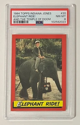 1984 TOPPS TEMPLE OF DOOM - #20 ELEPHANT RIDE - INDIANA JONES: INDY - PSA 8 - Image 1 of 2