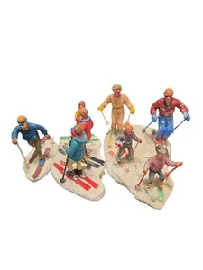 3er Set Lemax Weihnachtsdorf Skifahrer Figuren Urlaub Schnee Piste Akzente - Bild 1 von 15