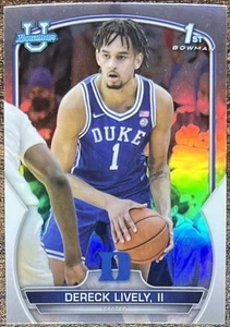 2023 Bowman Chrome University Dereck Lively II 1st Refractor #100 Duke - Picture 1 of 2