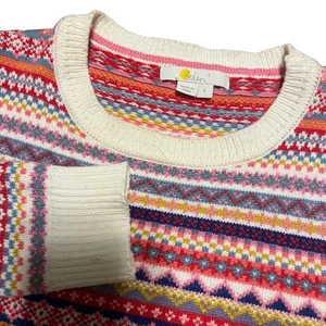 Boden Fair Isle Geometric Wool Cashmere Blend Crew Neck Sweater Womens Size S - Picture 1 of 10