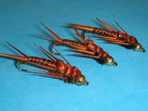 MOSCA PESCA MOSCA - Sujetador Marrón PIEDRA CON CABLE Ninfa Talla #6 (6 piezas) - Imagen 1 de 6