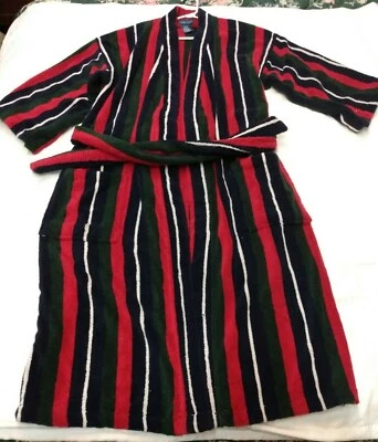 复古男式 Towncraft 毛巾条纹 48 英寸长适合 38-42 — 第 1/4 张图片