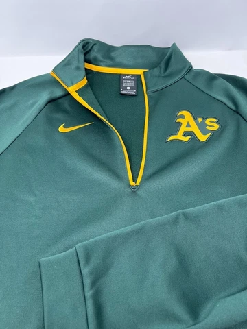 MLB Oakland Athletics A's Nike Dry Dri-Fit Element 1/4 Zip Long SL Jacket Men M Cover