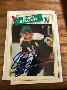 Minnesota North Stars Brian Bellows Signed 1988-89 OPC Card - Picture 1 of 2