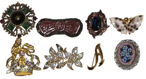 Lote De 8 Broches Italia Mini Micro Mosaico Plateado Cuentas Estrás Mujer - Imagen 1 de 24