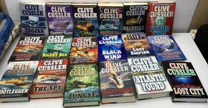 Lot of 18 CLIVE CUSSLER Hardcover Books with Dust Jackets Black Wind Odessa Sea - Foto 1 di 24
