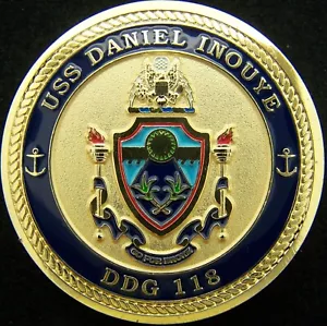USS Daniel Inouye DDG 118 Go for Broke Navy Destroyer Challenge Coin - Picture 1 of 3
