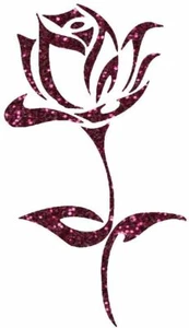 Tribal Rose Glitter Vinyl Decal Sticker Window Wall Mirror Car Art 9 colours - Picture 1 of 18