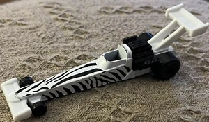1993 Hot Wheels Zebra Stripe Drag Racer Dragster blanco negro alerón - Imagen 1 de 9