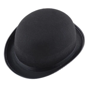 Schwarzer Bowler Hut Melone für Hochzeiten, Reiterhut, Butler, Fasching - Bild 1 von 3