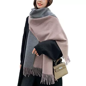 Women's Winter Scarf Double Color Winter Scarf Warm Scarves 6.6ft Long Women'... - Picture 1 of 7