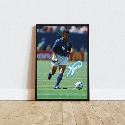 ROBERTO BAGGIO ITALIA MONDIALI POSTER, STAMPA GRAFICA AUTOGRAFO DIGITALE - Immagine 1 di 4